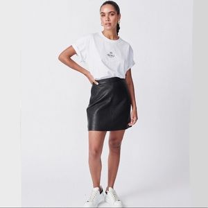Ena Pelly “Classic Mini Skirt” in black textured leather